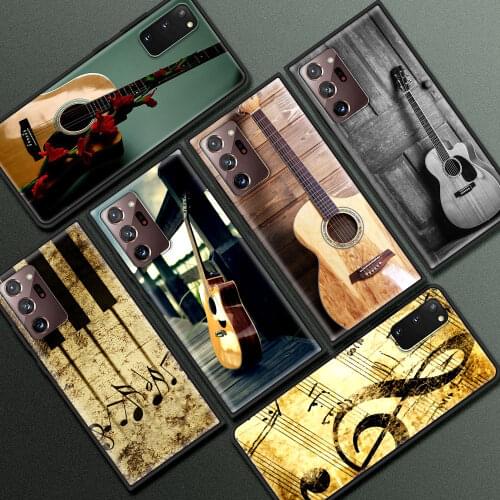 Music Score Violin Guitar Case For Samsung Galaxy S20 FE S21 S10 S9 Plus S8 S10e Note 20 Ultra 10 Lite 9 8 Soft Phone Cover