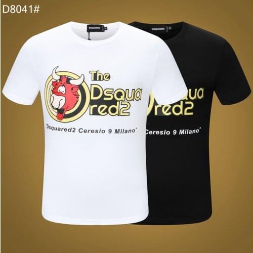 Men Women O Neck Short Sleeve T Shirt Locomotive Letter Print Cotton Casual T-shirt Dsquared2 Street Hip-Hop Summer New