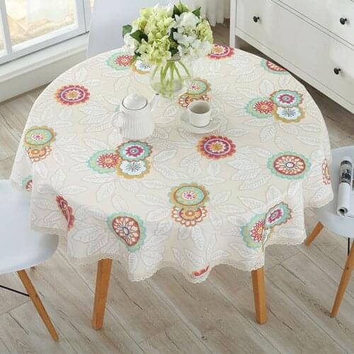Round tablecloths waterproof anti-hot anti-oil disposable small round table cloth tablecloths cotton and linen