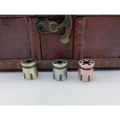 DIY Brass Knife Beads Revolver Magnum Bullet Magazine Shape Paracord Umbrella Rope Outdoor EDC Bead Keychain Lanyard Accessories