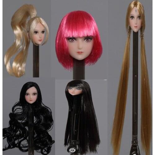 1/12 Scale female Anime Beautiful Girl Head Sculpture Iminitoys M005 Female Head Carving Model Fit 6'' TBL Action Figure Body