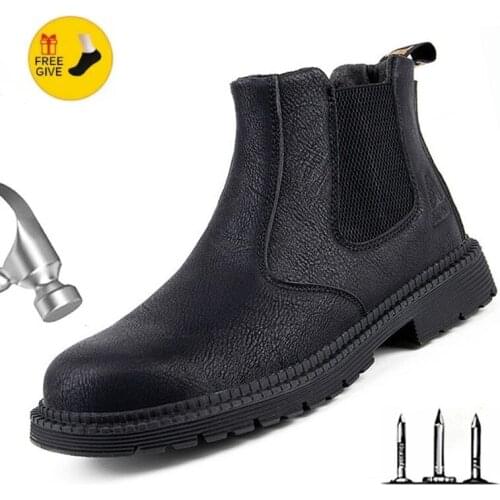 Mens Safety Shoes Soft And Breathable Steel Head Cap Construction Site Work Shoes Anti-Smashing And Anti-Piercing Safety Shoes