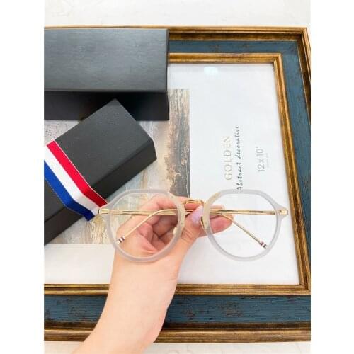 New York THOM Brand Designer Eyeglasses Retro Round Alloy Acetate Glasses Frame TB421 Blue Light Prescription Optical Eyewear