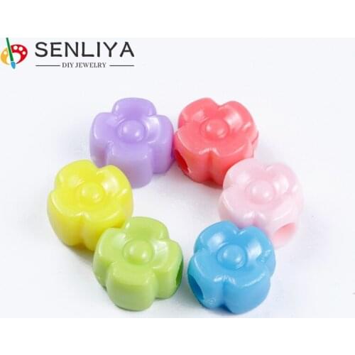 Wholesale 50/100Pcs Choose Color Acrylic Flower Spacer Beads Jewelry Handmade DIY Accessories Bead For Bracelet Necklace
