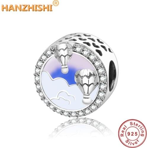 Wholesale Price Fit Charms Bracelet 100% 925 Sterling Silver Summer Hot Air Balloon Trip Charm Beads DIY Pendant Jewelry Gift