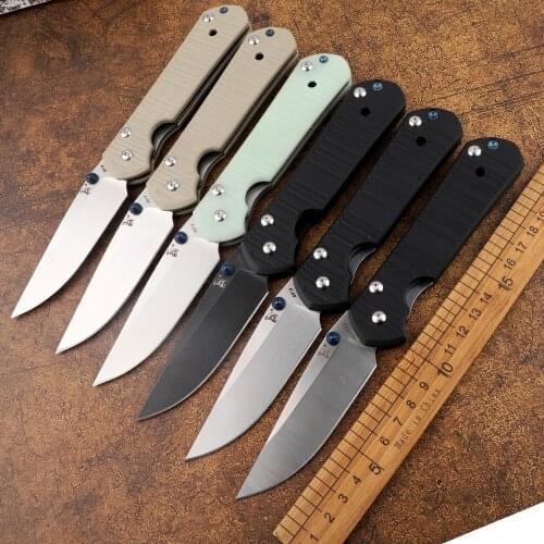 Portable camping hunting mountaineering survival self-defense tool tactical outdoor folding 9cr18mov blade G10 handle knife