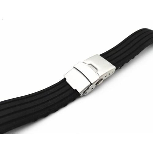 1PCS 18MM 20MM 22MM 24MM rubber bands watch strap black color Watch band women and men watch strap -WBR003