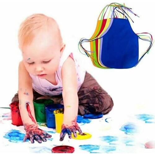 Unisex Colorful Children Aprons Waterproof Non-Woven Fabric DIY Painting Pinafore Kids Apron for Activities Art Painting Class