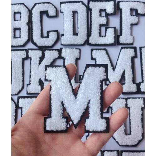 English Letters Alphabet Towel Embroidered Patches For Children Clothing Bags Jeans Sew On Accessories DIY Name Patch Applique