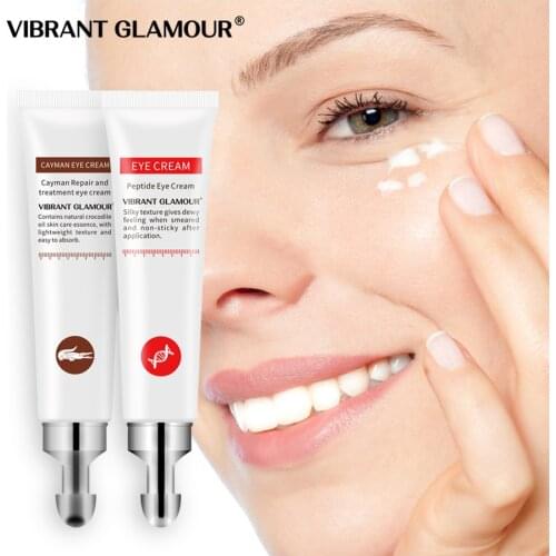 VIBRANT GLAMOUR Eye Cream Peptide Collagen Crocodile Cream Anti-Wrinkle Remover Dark Circles Against Puffiness Bags Eye Care2PCS