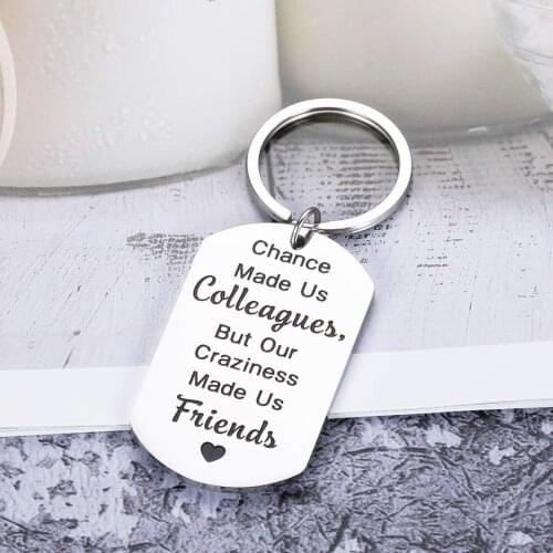 Funny Coworker Gifts Keychain Goodbye Farewell Retirement Keyring Chance Made Us Colleagues But Our Craziness Made Us Friends