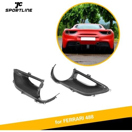 Rear Lights Lamp Cover Fit For Ferrari 488 2015 - 2017 Dry Carbon Fiber Rear Lights Cover Protector Car Accessories