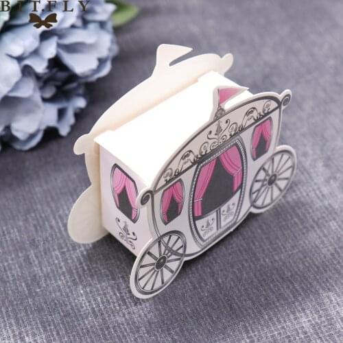 10 pcs fairy tale pumpkin carriage wedding candy box marriage charm shower favor candy boxes wedding party package paper box