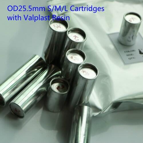 100pcs OD25.5MM S M L Size Dental Resin Cartridges K1 K2 Valplast Flexible Resin Material Aluminum Tube with Acrylic Resin