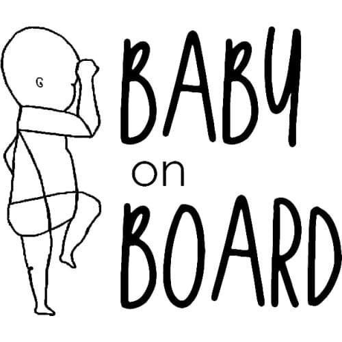 12x15cm tall Baby on board minimalist line drawing vinyl Car Decal sticker window decor cute baby design Waterproof New TA128