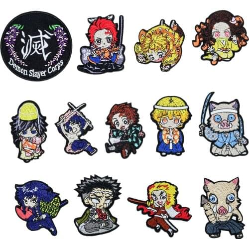 20pcs/lot Anime Cartoon Embroidery Patch Letter Clothing Decoration Sewing Accessories Craft Diy Iron Heat Transfer Applique