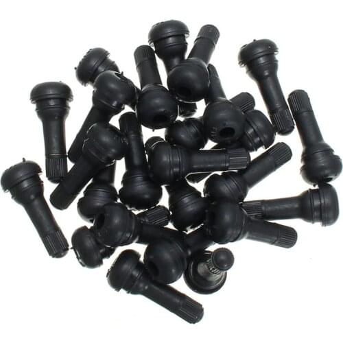 25Pcs TR 413 Short Rubber Car Tubeless Vacuum Snap-In Tire Valve Stems alloy