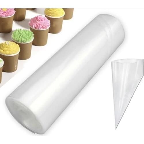 50Pcs/roll Disposable Piping Bag Icing Nozzle Fondant Cake Decorating Pastry Tips Tools Small Large Size Cake Kitchen Tools