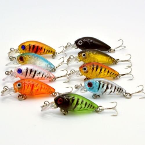 9pcs/lot 4.5cm/4g Carp Fishing Lures Shallow Crankbaits Isca Artificial for Fishing New Free Shipping