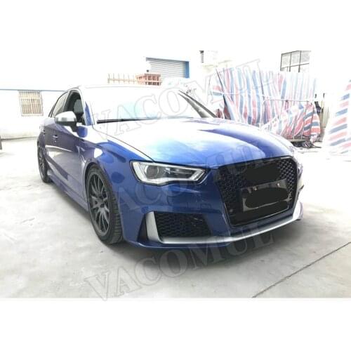 PP Material Wide Body Kit Front Lip Bumper Rear Hugger Back diffuser Spoiler for Audi A3 S3 RS3 Style 2014-2016