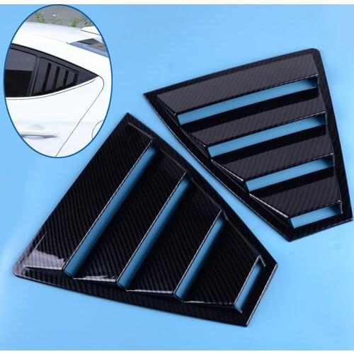 Beler 2 PCS Carbon Fiber Black Style Rear Window Quarter Panel Side Vent Trim Cover ABS Fit for Hyundai Elantra 2017 2018 2019
