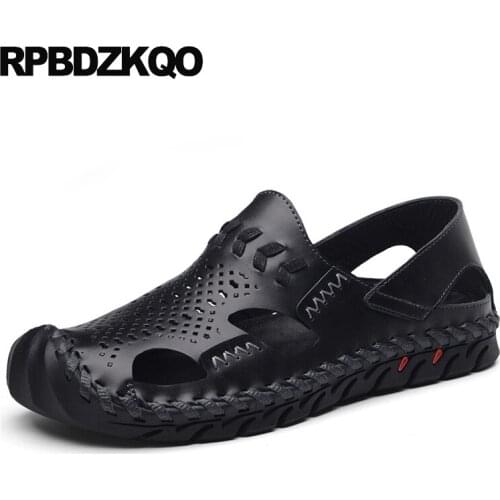 Waterproof black closed toe breathable flat brown shoes native designer fashion casual water mens sandals 2019 summer outdoor