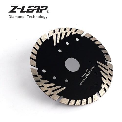 Z-LEAP Diamond Saw Blades 1piece 125mm Diameter 5" Cutting Disc Multitool Slant Protection Teeth Angle Grinder Disc For Stone