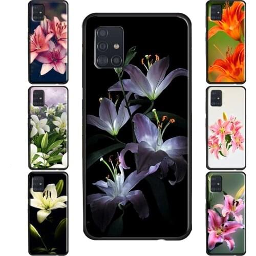 Colorful Flower Lily Case For Samsung Galaxy S10 S8 S9 Plus S20 FE S21 Ultra S10e Note 20 Ultra Note 9 10 Plus