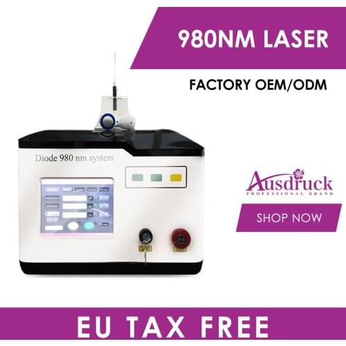 980nm Diode Laser Blood Vessel Veins Removal Onychomycosis Body Physical Therapy Pain Cold Hammer Less Fiber Lipolysis Machine