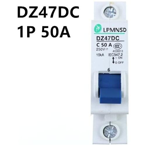DZ47 1P 50A DC 250V Circuit breaker MCB 1 Poles C45