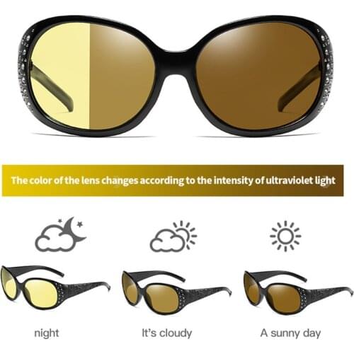 FENCHI Women Night Vision Glasses Polarized Anti-Glare Yellow Sunglasses Driving Night Vision Goggles For Car Vision Nocturna