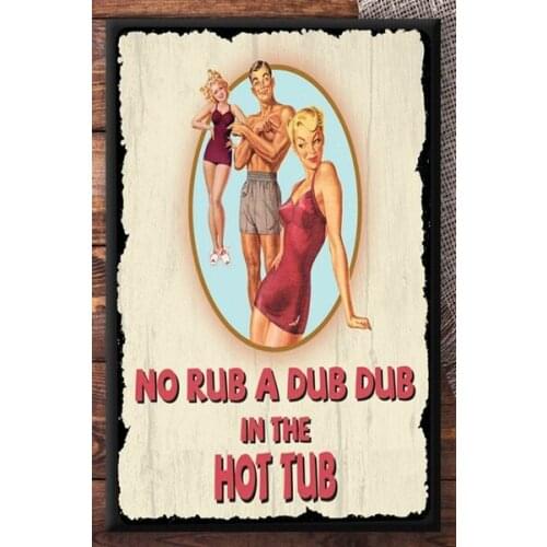 Hot Tub Sign Swimming Pool Sign Metal Wall Plaque Retro Style Tin Sign Vintage Metal Sign Retro Pool Sign Pool Decor