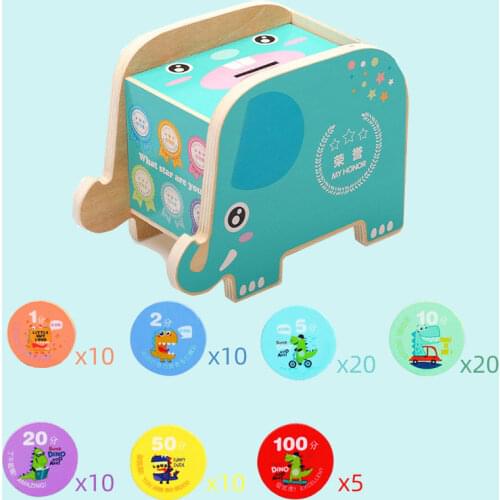 Wooden piggy bank for kids Standard Good Habits Reward Activity Responsibility Educational Toys for Children Gift