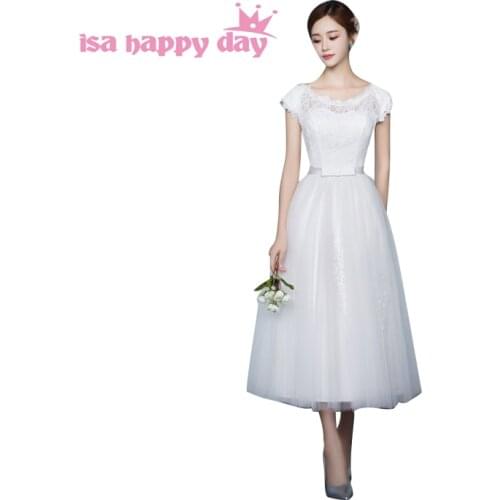Short bridemaid ivory women dress cute modest girls bridesmaid o neck brides maid ball bridesmaids dresses under $50 B3997