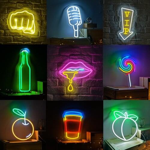 Creative Led Neon Sign Night Light Acrylic 5V USB Powered Neon Wall Lights for Bedroom Shop Pub Bar Restaurant Advertising Decor