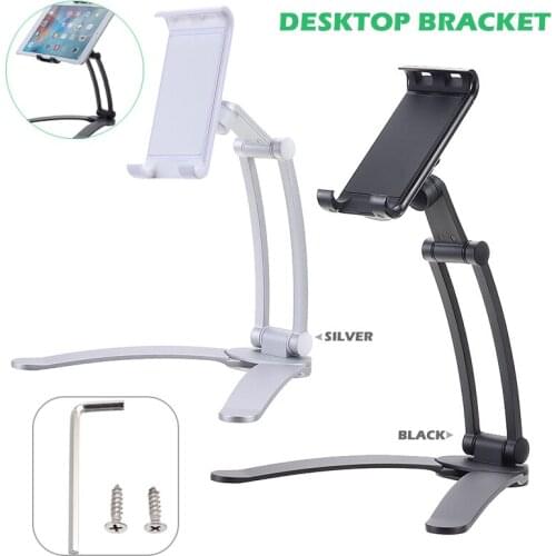 MAYITR 1pc Adjustable Folding Wall Mount Tablet Stand Holder Durable Aluminum Alloy Mobile Phone Bracket For 3.5-10.6 Inch