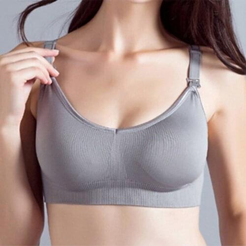 New Breastfeeding Nursing Bra Front Buckle No Steel Ring Large Size Seamless Nursing Bra Pregnant Womens Underwear