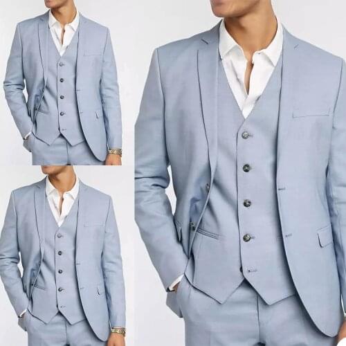 Casual Men Tuxedos Notched Lapel Single Breasted High Quality Custom Made Blazer Business Daily 3 Pieces Suits