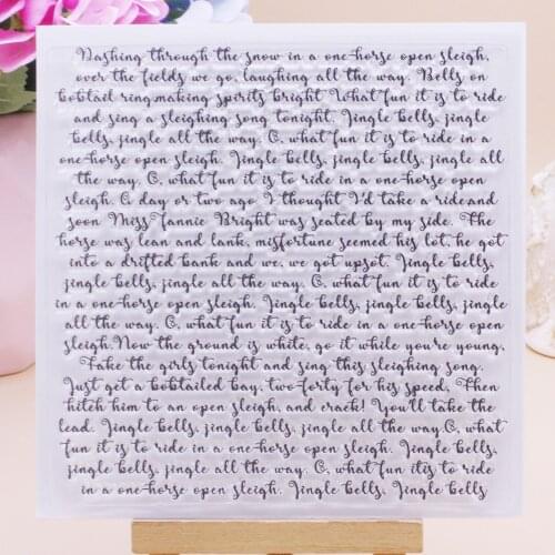 Alinacutle Clear Stamp Christmas Jingle Bell Background Scrapbooking Handmade Card Paper Craft Rubber Transparent Silicon Stamp