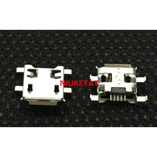 100pcs Micro USB Connector heavy plate B type 5pin 0.72mm have curling side Female Jack For Mobile Mini USB repair mobile tablet