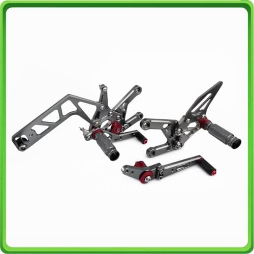 Adjustable Rearsets rear set sets footrest foot rest pegs pedal for Yamaha R1 YZF-R1 R1M R1S 2015 2016 2017 2018 2019 2020 Gray