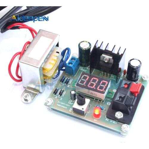 Adjustable AC to DC Regulated Voltage 220V 110V to 12V Step Down Power Supply Transformer Voltage Converter DIY Kit Voltmeter