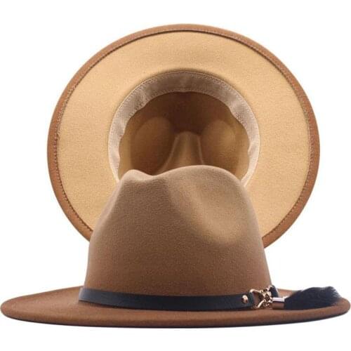 Women Men Wool Fedora Hat With Leather Ribbon Gentleman Elegant Lady Winter Autumn Wide Brim Jazz Church Panama Sombrero Cap