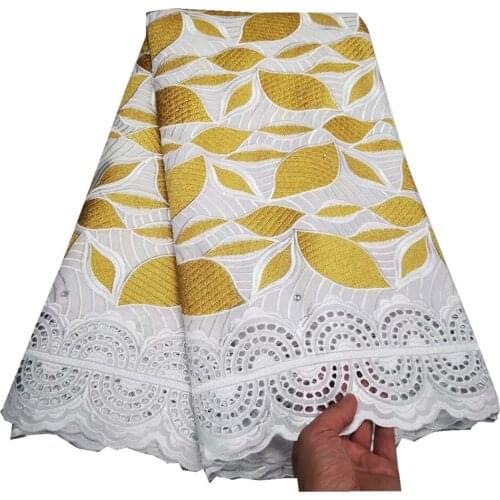 SJ Lace High Quality 100% Cotton Embroidery Dry Lace Fabric Swiss Voile Lace In Switzerland 2021 New African Lace Fabric y3-16