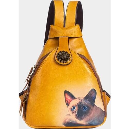 The New 2021 Trendy Chinese Style Retro embossed bag polished color female bag leather shoulder bag famous brand backpack handba