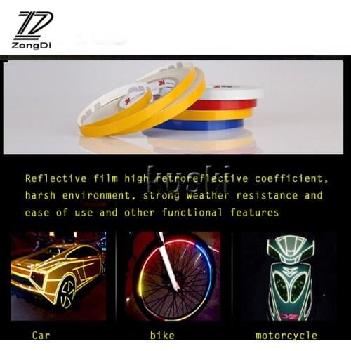 ZD 500*1CM For VW Passat B5 B6 Polo Golf 4 5 6 Chevrolet Cruze Lada Granta RAM Car Warning Reflective Waterproof Strip Stickers