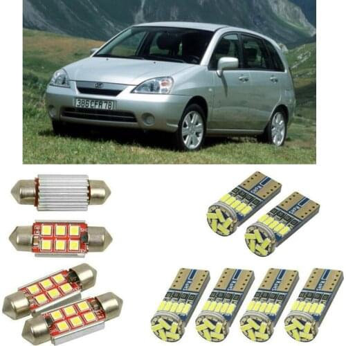 Interior led Car lights For suzuki Liana er rh sedan car accessories License Plate Light 8pc