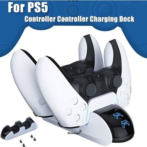 Charger for DualSense Dual USB Type C Charging Dock Station Cradle with Indicator Cable for PlayStation5 PS5 Wireless Controller
