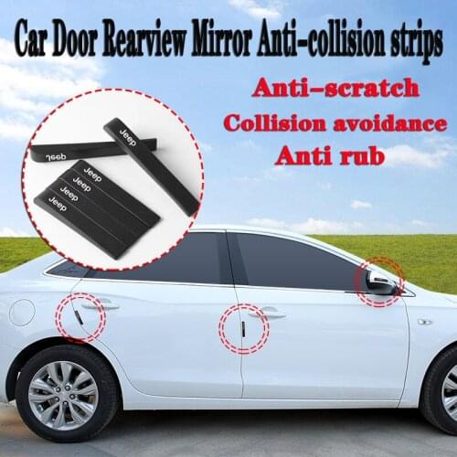 6Pcs Car Door Rearview Mirror Anti-collision Bars Protector Stickers For Jeep Compass Grand Renegade Cherokee Wrangler Patriot