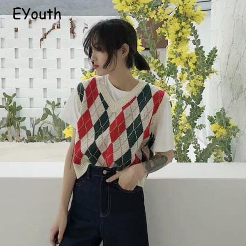 Fashion Casual Tank Tops Pullover Elasticity Sweater Spring Autumn Women Sleeveless V-Neck Knitted Vest Sweaters Women Clothes